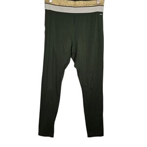 Victoria Secret Pink Active Olive Green Leggings With Glitter Waistband Size L